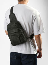 Leather Achilles Crossbody Bag Arthur & aston Black achille 2-vue-porte