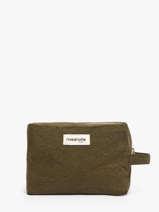 Recycled Cotton Tournelles Xl Zipped Pouch Rivedroite Green timeless TOURXTIM
