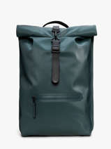 Rolltop Rucksack - 1 Compartment Backpack With 14" Laptop Sleeve Rains Blue city 13320