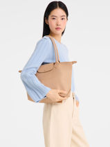 Longchamp Le pliage one Besaces Beige-vue-porte