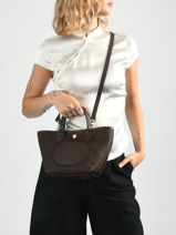 Longchamp Le panier pliage Sacs port� travers Marron-vue-porte