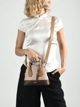 Crossbody Bag Belleville Leather Lancel Beige belleville A14328-vue-porte