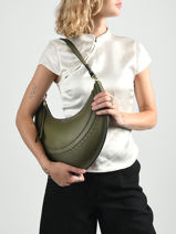 Medium Leather Hoboh�me Hobo Bag Lancel Green hoboheme A14217-vue-porte