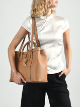 Shoulder Bag Belleville Leather Lancel Brown belleville A14269-vue-porte