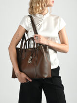 Shoulder Bag Belleville Leather Lancel Brown belleville A14269-vue-porte