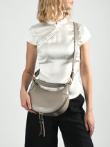 Shoulder Bag Origami Leather Lancel Gray origami A13313-vue-porte