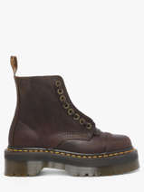 Platform Boots In Leather Dr martens Brown women 40910200