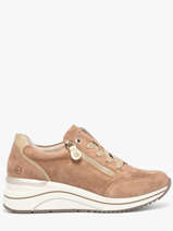 Platform Sneakers In Leather Remonte Beige women 64