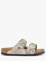 Mules En Cuir Birkenstock Gris women 1033065