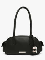 Bowling Bag K Ikon Leather Karl lagerfeld Black k ikon B3W30119