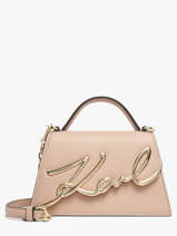 Shoulder Bag K Signature Leather Karl lagerfeld Pink k signature A1W30038