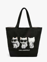 Shoulder Bag K Ikon Cotton Karl lagerfeld Black k ikon B3W50017