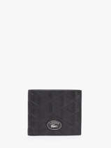 Wallet Leather Lacoste Black monogramme NH4400MR