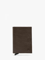Card Holder Leather Etrier Brown madras EMAD5020