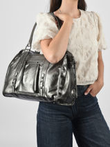 Sac Port� �paule A4 Gallantry Argent format a4 5B-vue-porte