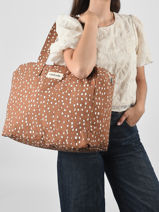 Le Sac Port� �paule A4 C�lestins Coton Recycl� Rivedroite Marron biche oh ma biche CELEBICH-vue-porte