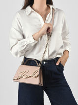 Shoulder Bag K Signature Leather Karl lagerfeld Pink k signature A1W30038-vue-porte