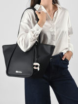 Cabas K Ikon Polyester Karl lagerfeld Noir k ikon B3W30116-vue-porte