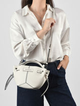 Sac Bandouli�re K Pierced Cuir Karl lagerfeld Blanc k pierced B3W30280-vue-porte