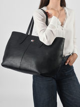 Shoulder Bag Tjw Slouchy Tommy hilfiger Black tjw slouchy AW18789-vue-porte