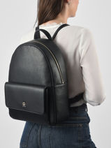 Backpack Tommy hilfiger Black th icon AW18756-vue-porte