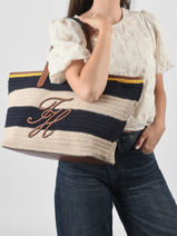 Shoulder Bag Th Nautical Cotton Tommy hilfiger Blue th nautical AW18816-vue-porte