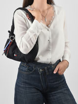 Sac Port� �paule Tjw Icon Polyester Recycl� Tommy hilfiger Noir tjw icon AW18780-vue-porte
