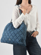 Sac Port� �paule Th Feminine  Coton Tommy hilfiger Bleu th feminine  AW18866-vue-porte
