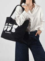 Shoulder Bag K Ikon Cotton Karl lagerfeld Black k ikon B3W50017-vue-porte