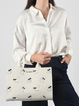 Shopping Bag K Ikon Cotton Karl lagerfeld Beige k ikon B3W50064-vue-porte