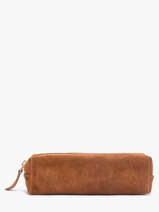 Pouch Leather Milano Brown velvet VE22116O