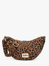 Sac Bandouli�re Leopard Coton Hindbag Marron leopard LE