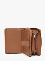Wallet Leather Hexagona Brown confort 461063R-vue-porte
