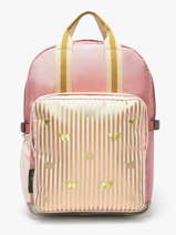 1 Compartment Backpack Caramel et cie Pink boheme FI