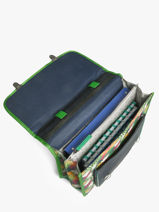 Cartable Enfant 2 Compartiments Cameleon Vert retro CA38-vue-porte
