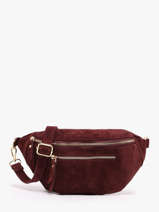 Sac Banane Cuir Milano Rouge velvet VE24119O