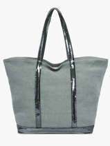 Zipped Linen Tote Bag Le Cabas Sequins Vanessa bruno Blue cabas lin 31V40409