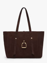 Sac Port� �paule Altesse Suede Cuir Etrier Marron altesse suede EASU088S