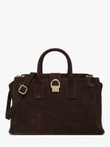 Sac Port� Main M Equestre Croco Cuir Etrier Marron equestre croco EEQC142M