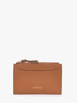 Card Holder Leather Etrier Brown torsade ETOS094M
