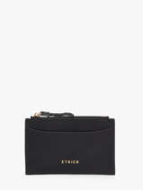 Card Holder Leather Etrier Black torsade ETOS094M