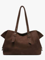 A4 Size Shoulder Bag Cavalier Nubuck Leather Etrier Brown cavalier nubuck ECAN215L