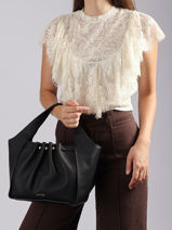 Sac Port� �paule Foudre Cuir Etrier Noir foudre EFOD238M-vue-porte