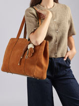A4 Size Shoulder Bag Alpin Leather Etrier Brown alpin EALN140M-vue-porte