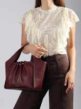 Satchel Foudre Leather Etrier Violet foudre EFOD238M-vue-porte