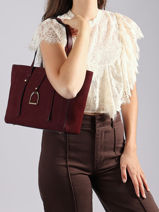 Sac Port� �paule Altesse Suede Cuir Etrier Violet altesse suede EASU088S-vue-porte