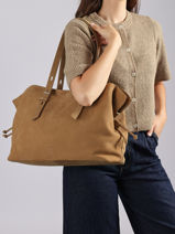 Sac Port� �paule Cavalier Nubuck Cuir Etrier Marron cavalier nubuck ECAN215L-vue-porte