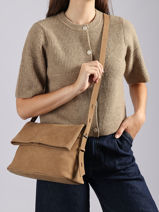 Shoulder Bag Cavalier Nubuck Leather Etrier Brown cavalier nubuck ECAN135M-vue-porte