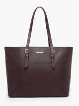 Cabas Format A4 Saffiano Polyurethane David jones Marron saffiano 5
