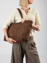A4 Size Shoulder Bag Aubepine Woomen Brown aubepine WAUB03-vue-porte